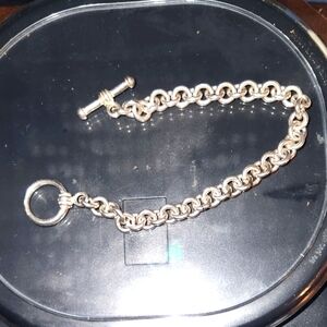 VINTAGE 7" CHARM  INDIA 925 STERLING SILVER LOCK  BRACELET GORGEOUS ABSOLUTELY